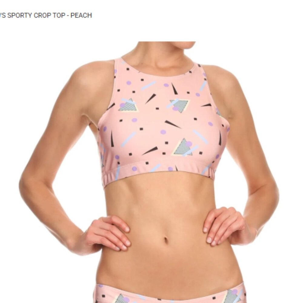 90's Sporty Crop Top - Peach M